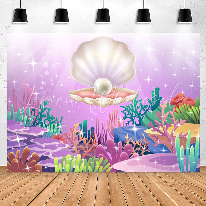 Lofaris Undersea Pearl Shell Coralline Birthday Backdrop