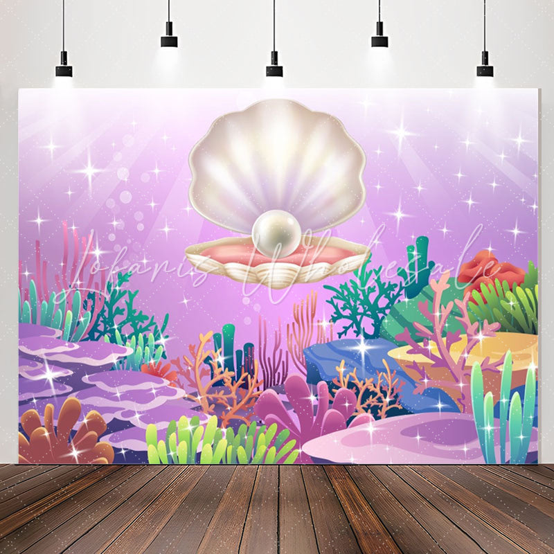 Lofaris Undersea Pearl Shell Coralline Birthday Backdrop