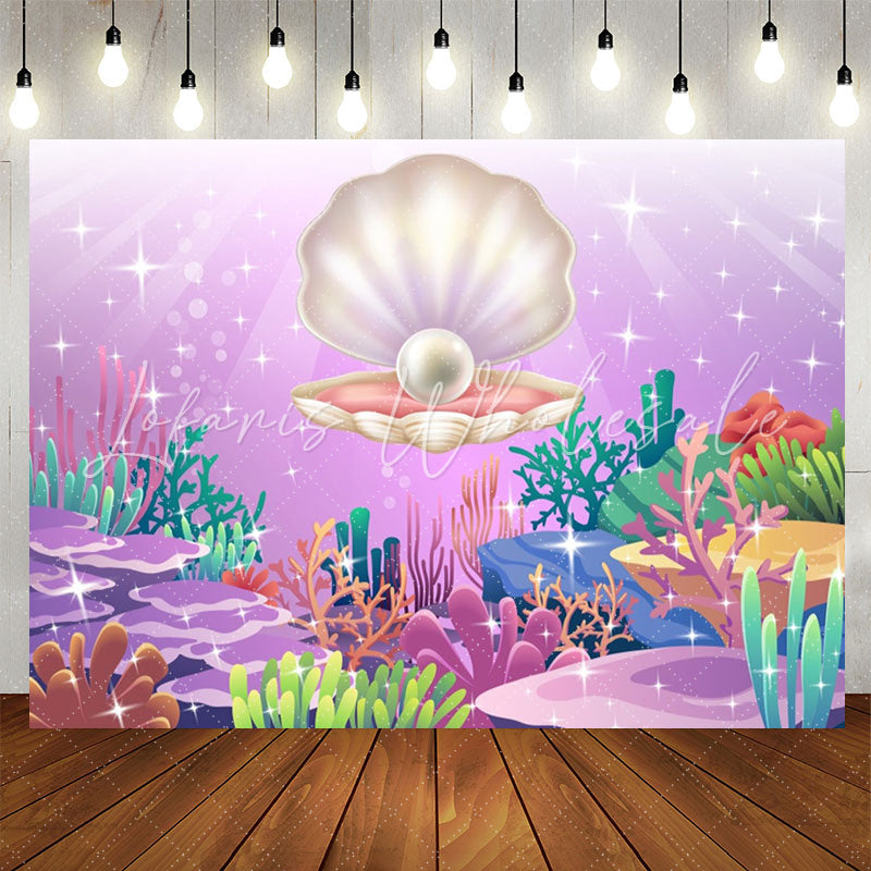 Lofaris Undersea Pearl Shell Coralline Birthday Backdrop