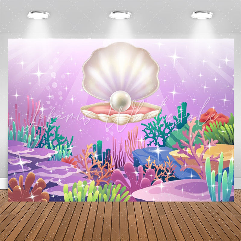 Lofaris Undersea Pearl Shell Coralline Birthday Backdrop