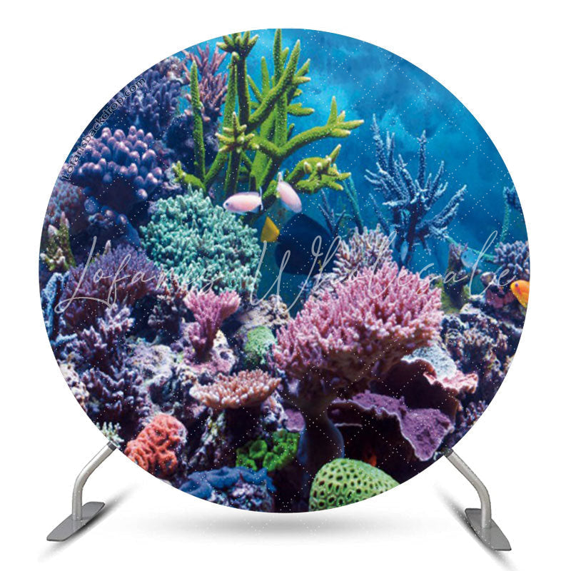 Lofaris Undersea World Coral Round Backdrop For Birthday