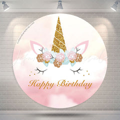 Lofaris Unicorn Round Backdrop Cover For Birthday Party