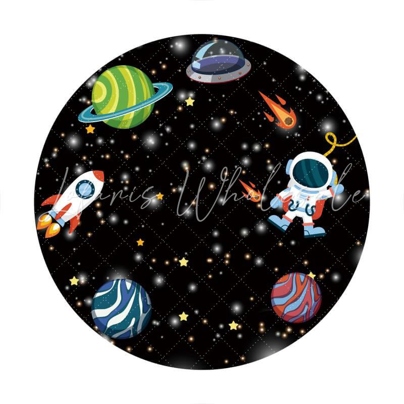 Lofaris Universe And Star Custom Circle Baby Shower Backdrop
