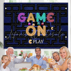 Lofaris Video Game On Maze Colorful Lights Birthday Backdrop