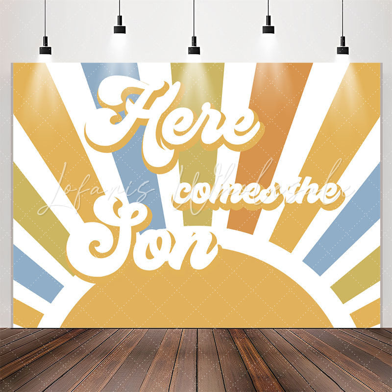 Lofaris Vintage Sun Here Comes The Son Baby Shower Backdrop