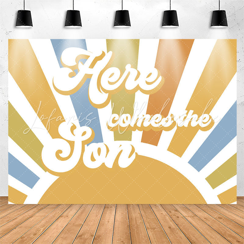 Lofaris Vintage Sun Here Comes The Son Baby Shower Backdrop