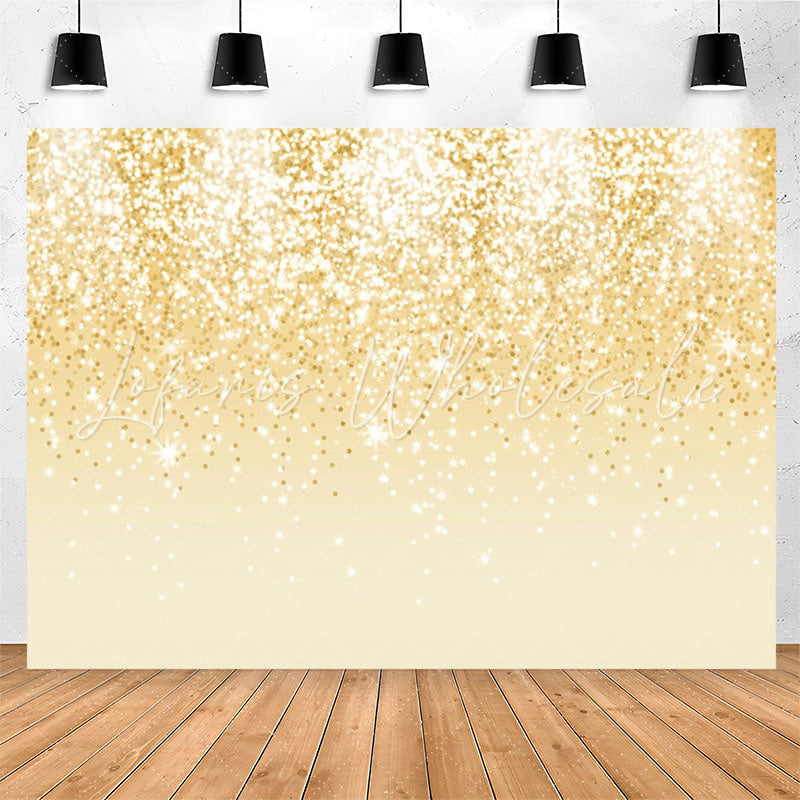 Lofaris Voguish Golden Glitter Glisten Birthday Backdrop