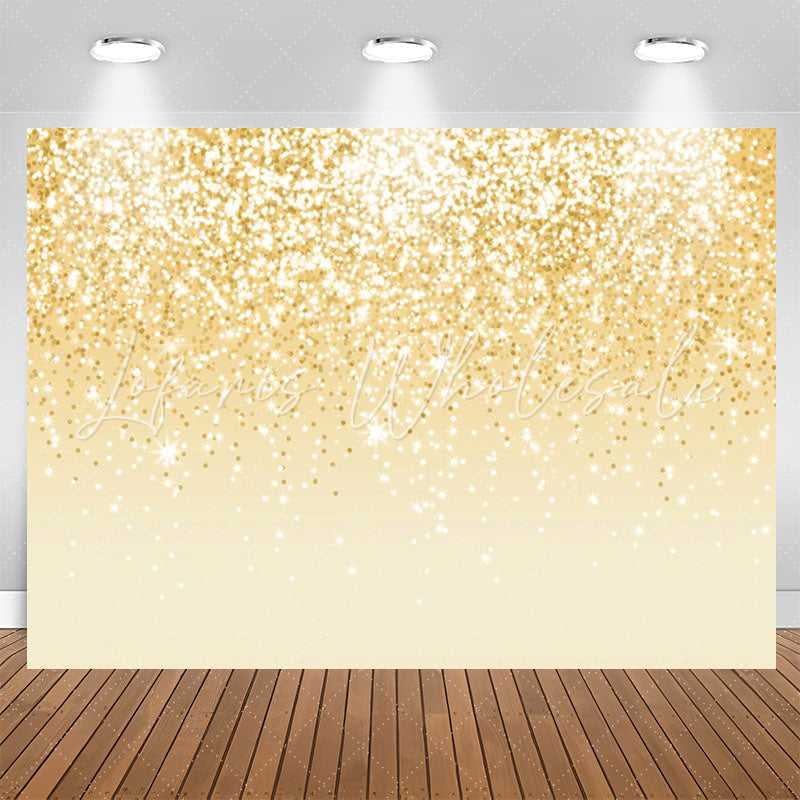 Lofaris Voguish Golden Glitter Glisten Birthday Backdrop