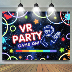 Lofaris Vr Game On Graffiti Happy Birthday Party Backdrop