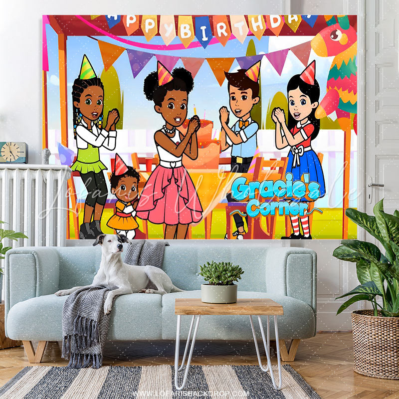 Lofaris Warm Family Celebration Birthday Cake Smash Backdrop