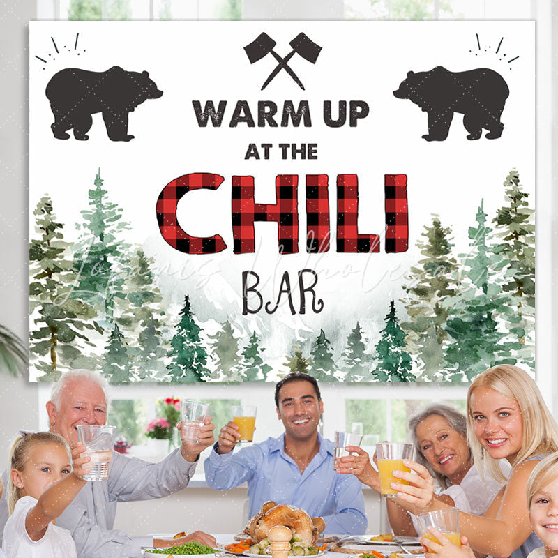 Lofaris Warm Up At The Chili Bar Pine forest Winter Backdrop