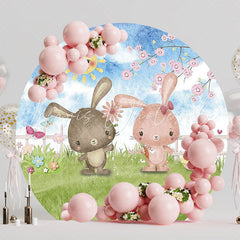 Watercolor Easter Round Backdrop for Spring Celebration