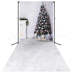Lofaris White Brick Wall Christmas Tree Photography Backdrop