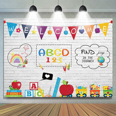 Lofaris White Bricks Find Joy In The Journey Back To School Backdrop