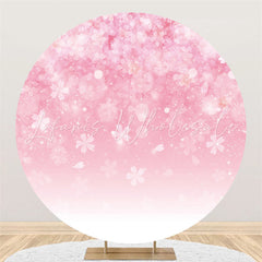 Lofaris White Floral Bokeh Glitter Pink Birthday Backdrop Banner