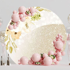 White Flowers Elegant Round Backdrop For Sophisticated Decor