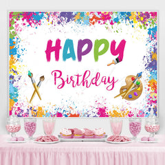 Lofaris White Graffiti Wall Happy Birthday Backdrop Decoration