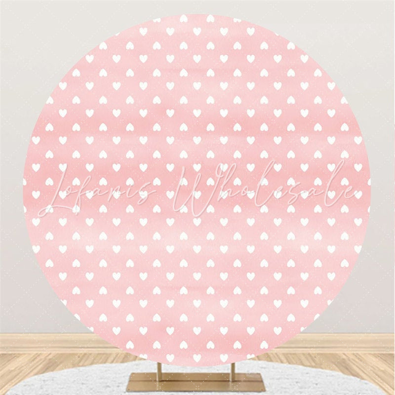 Lofaris White Love Round Pink Happy Birthday Backdrop For Girl
