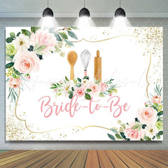 Lofaris White Pink Floral Glitter Bride To Be Party Backdrop