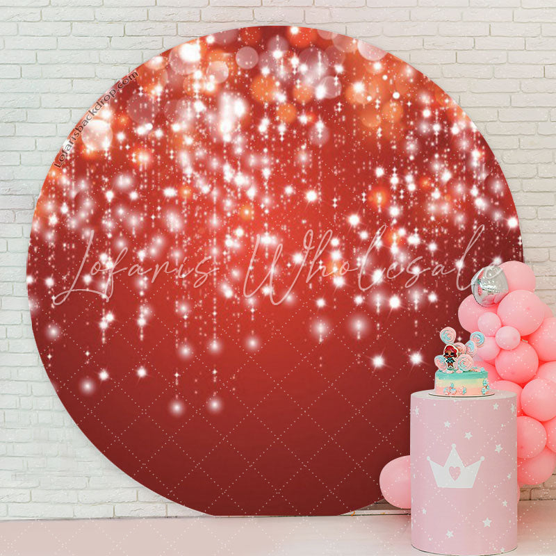 Lofaris White Strings Red Bokeh Circle Backdrop For Birthday