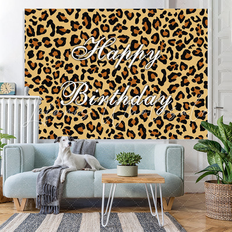 Lofaris Wild Leopard Themed Happy Birthday Backdrop For Adult