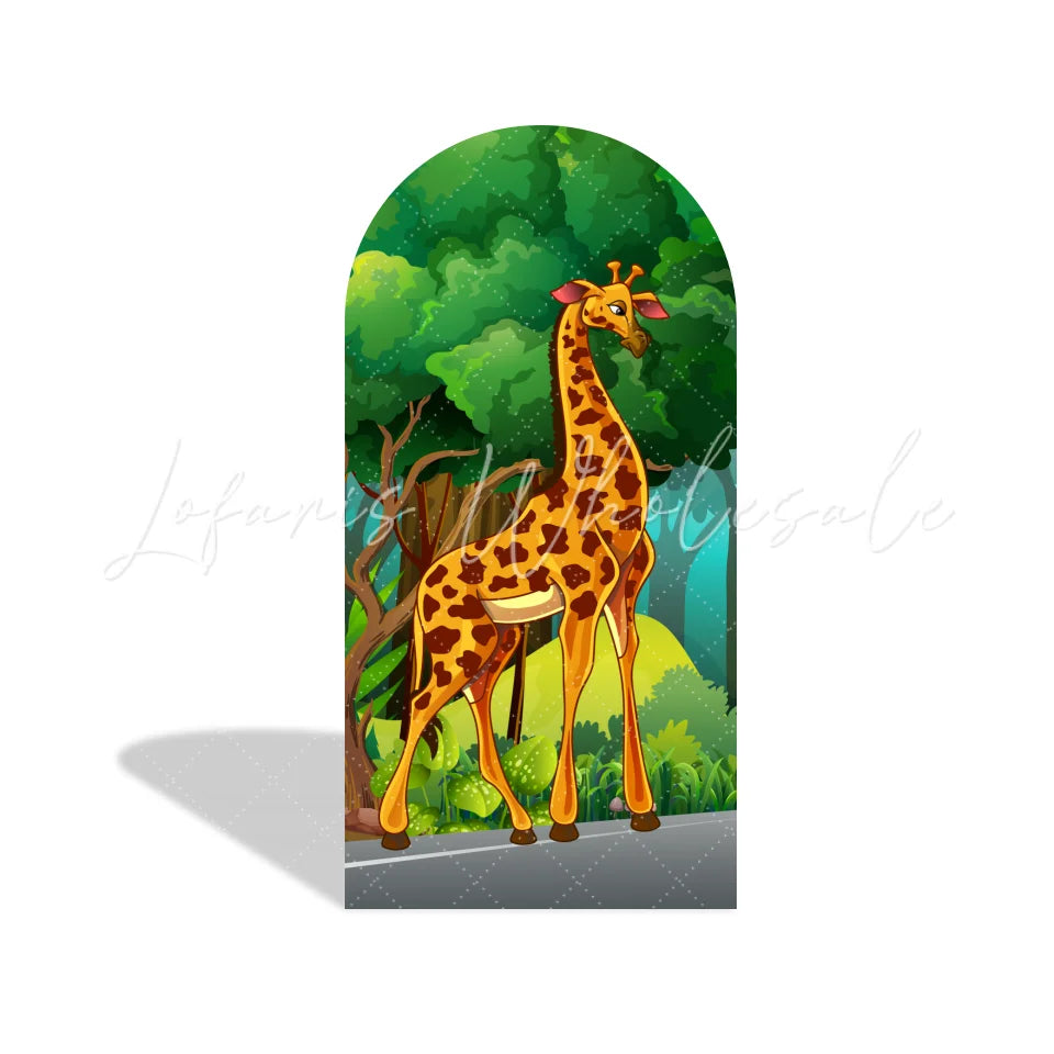 Wild One Cartoon Disney Mickey Minnie Safari Happy Birthday Party Arch Backdrop Wall Cloth Cover