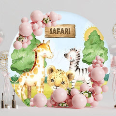 Wild Safari Round Backdrop For Fun Jungle-Themed Party Celebration