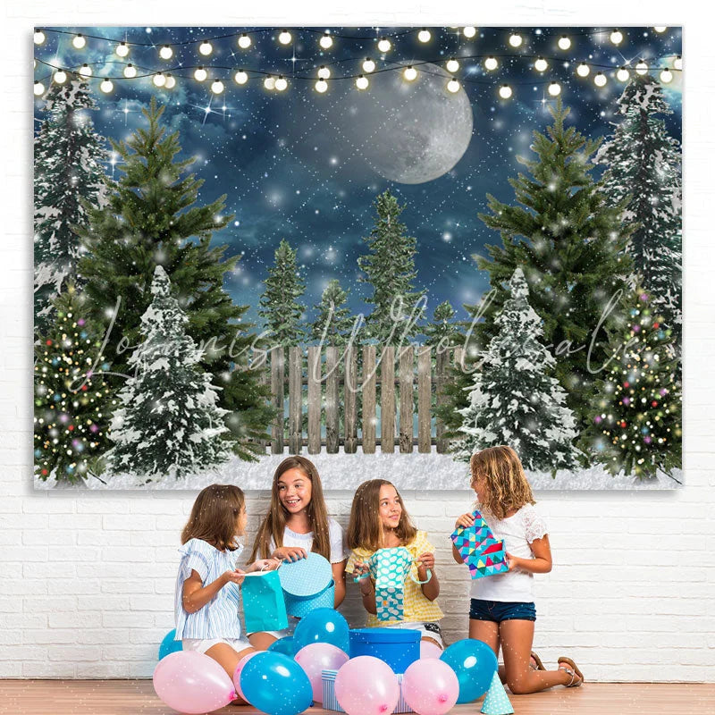 Lofaris Winter Christmas Tree Glitter Spot Photoshoot Backdrop for Kids