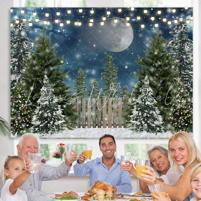 Lofaris Winter Christmas Tree Glitter Spot Photoshoot Backdrop for Kids