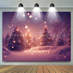Lofaris Winter Shining Spark Bokeh Trees Christmas Backdrop