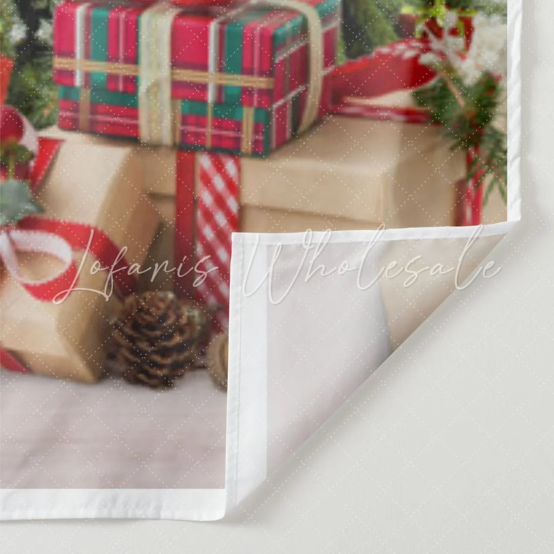 Lofaris Winter Tree Christmas Wood Door Backdrop for Photoshoot Decoration