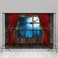 Lofaris Wooden House With Snowy Night Merry Christmas Backdrop