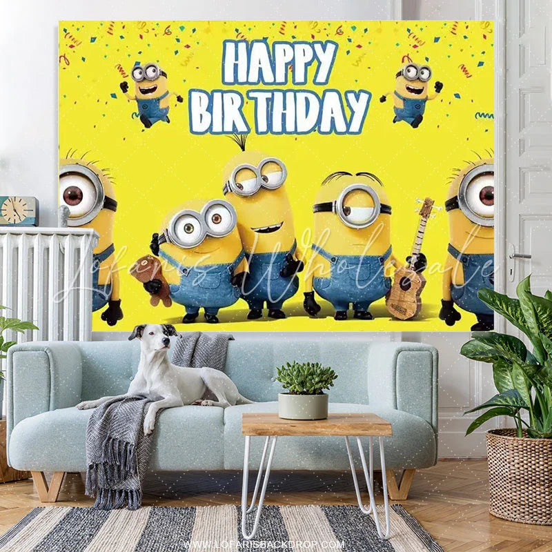 Lofaris Yellow Game Background For Kids Birthday Party Backdrop Decor