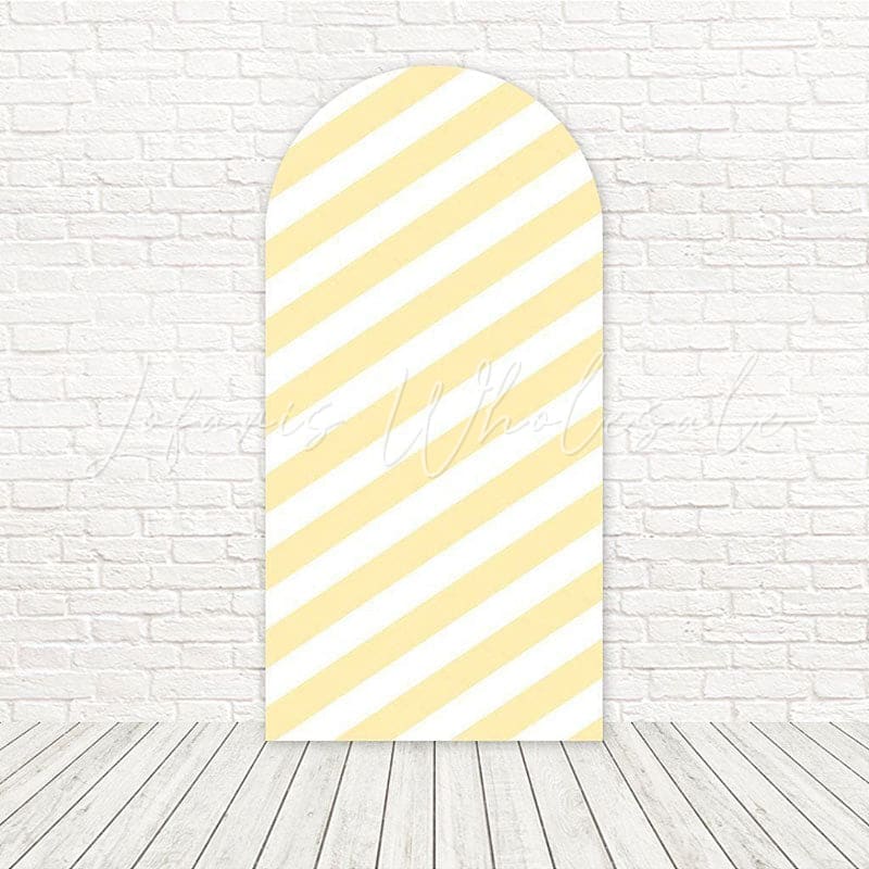 Yellow Looney Tunes Stripes Playful Vibe Arch Backdrop For Kids Party