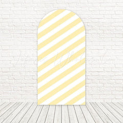 Yellow Looney Tunes Stripes Playful Vibe Arch Backdrop For Kids Party